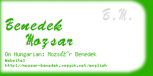 benedek mozsar business card